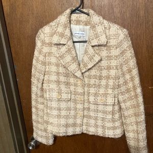 Gerard Darel Size 40 Boulce Blazer Tweed Tan/Beige